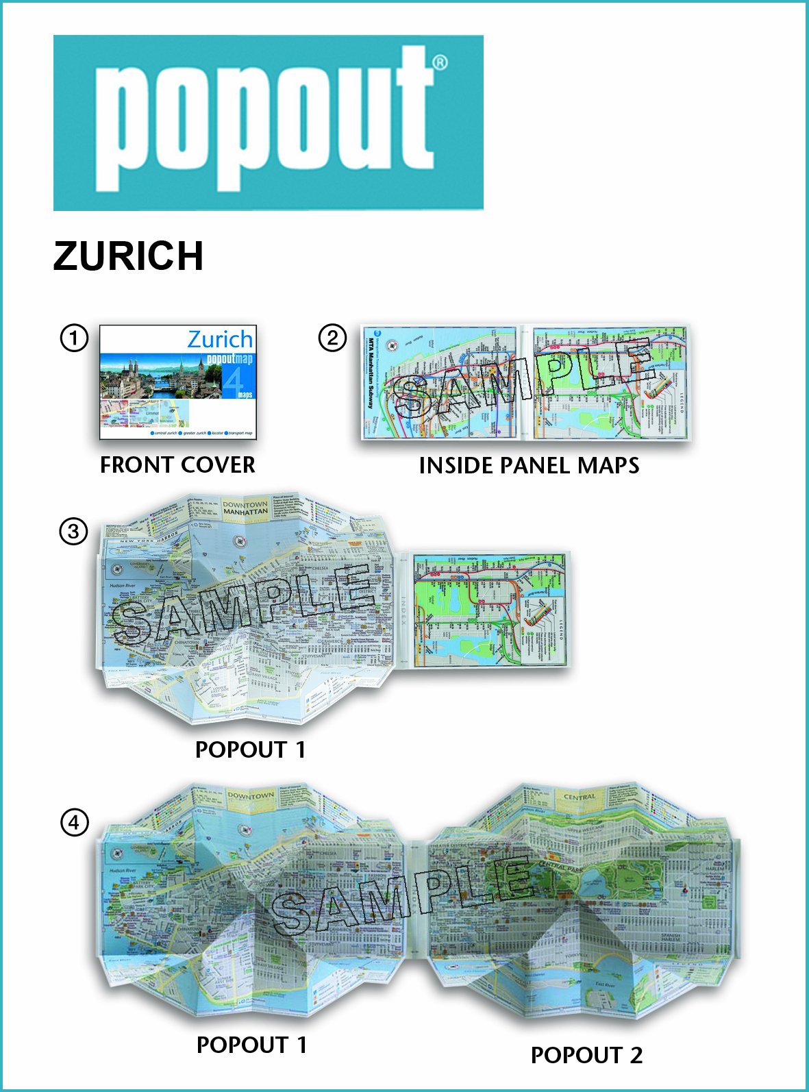 Zurich PopOut Map | PopOut Maps - 1 | YEO