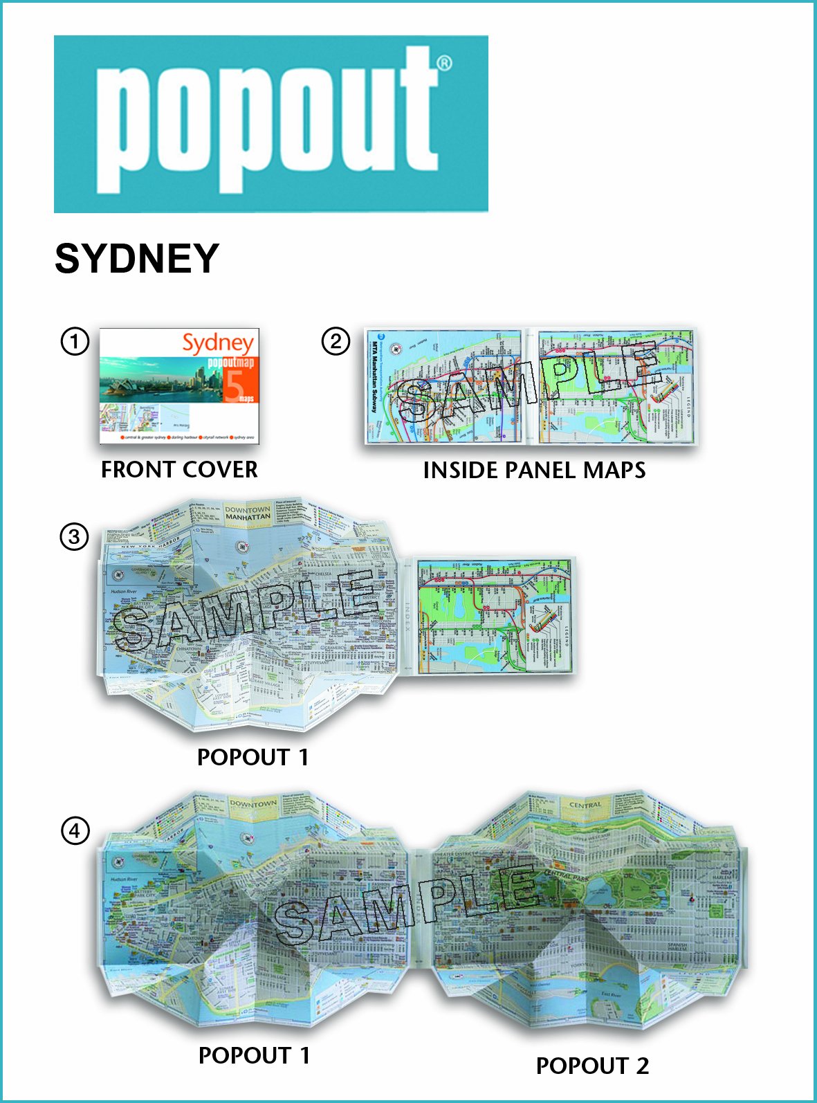 Sydney PopOut Map | PopOut Maps - 1 | YEO