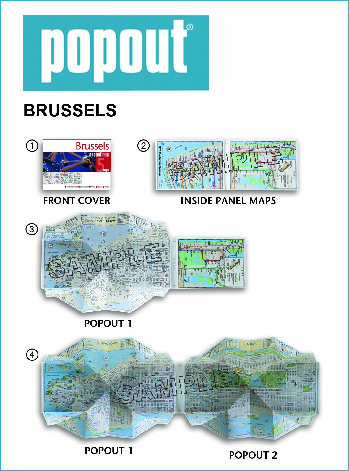 Brussels PopOut Map | PopOut Maps - 1 | YEO