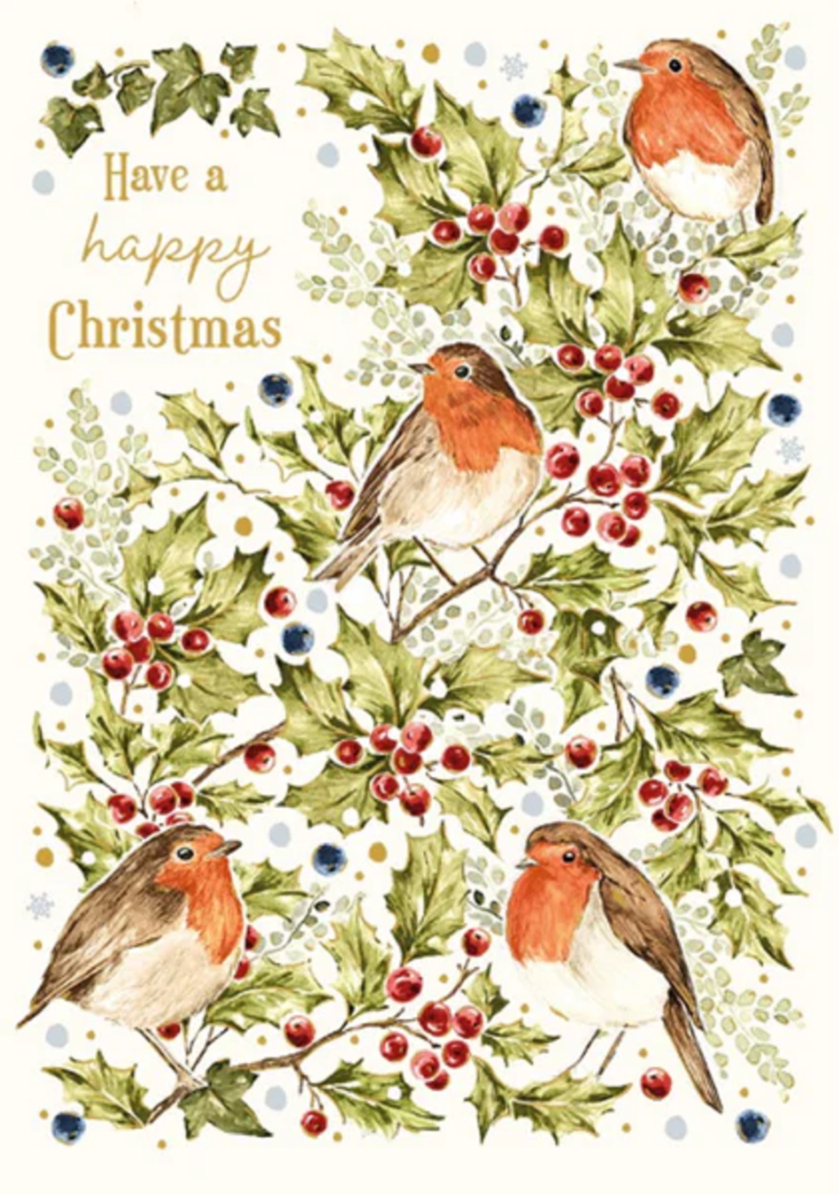 Felicitare - Happy Christmas Robins