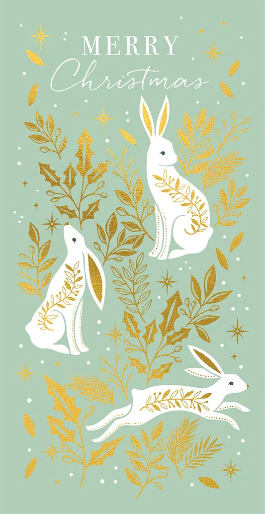 Felicitare - White Hare Merry Christmas | The Art File