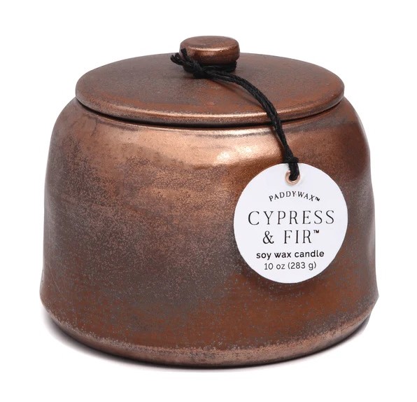 Lumanare parfumata - Cypress & Fir Bronzed Glazed Ceramic Jar 11oz | Paddywax - 3 | YEO