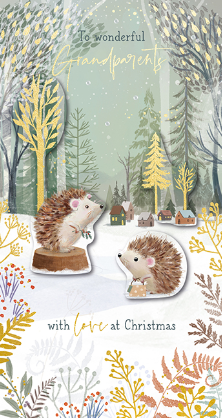 Felicitare - Into the Forest - Grandparents - Festive Hedgehogs | Ling Design