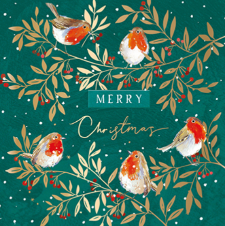 Set 10 felicitari - Xmas - Christmas Robins | Ling Design