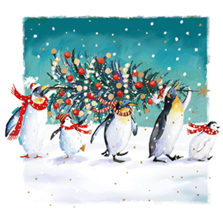 Set 10 felicitari - Wild Life - Christmas Penguins | Ling Design