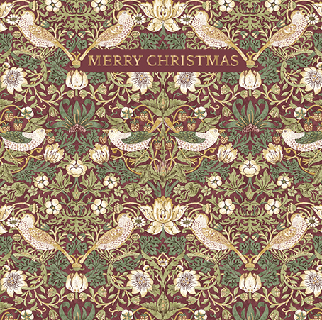 Felicitare - Morris & Co - Strawberry Thief - Merry Christmas | Ling Design