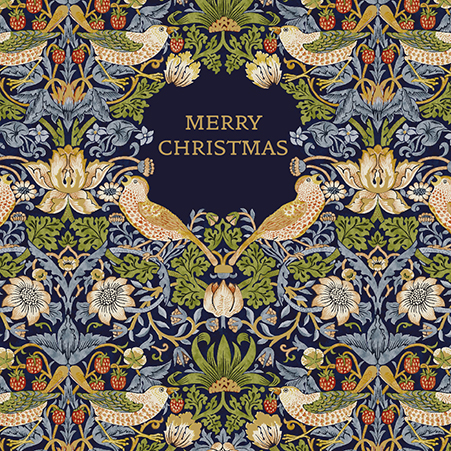 Set 8 felicitari - Morris & Co - Strawberry Thief - Christmas | Ling Design