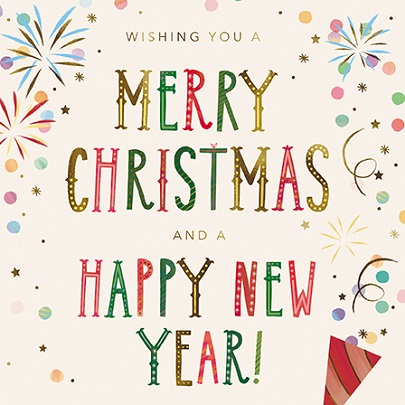 Felicitare - Merry Christmas and a Happy New New Year | Great British Card Company