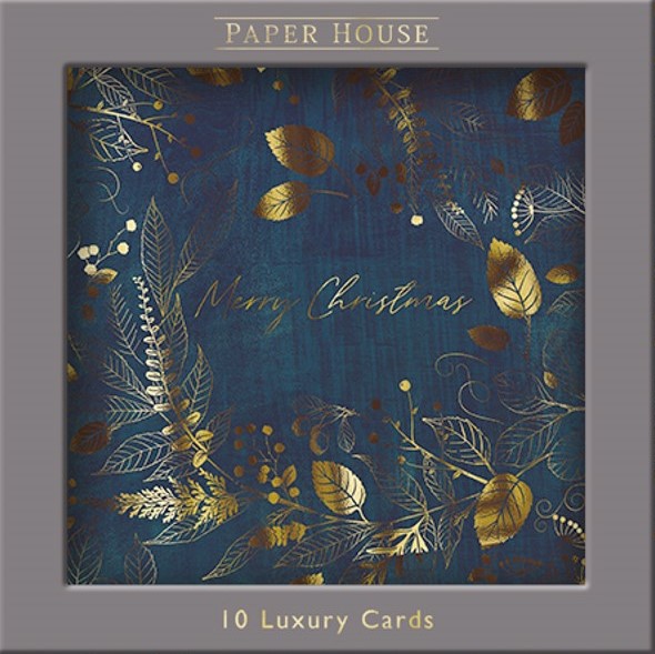 Set 10 felicitari - A Hover Gold Foliage | Great British Card Company