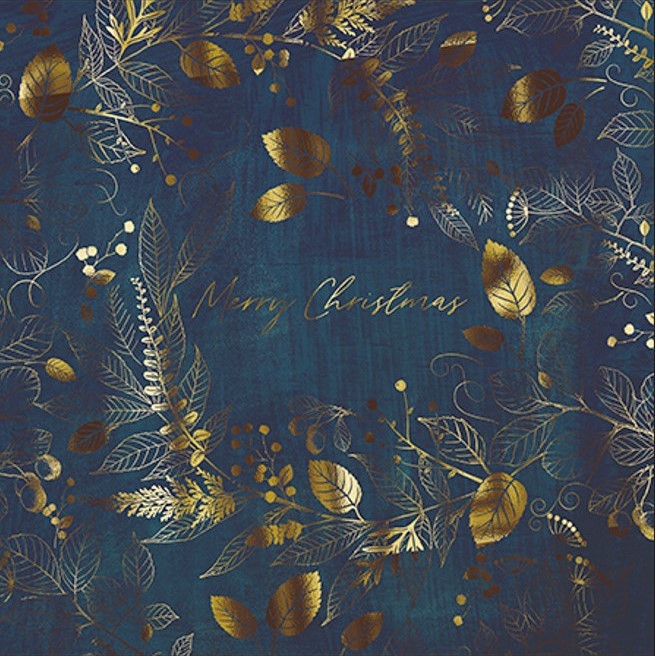 Set 10 felicitari - A Hover Gold Foliage | Great British Card Company