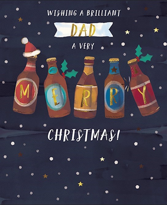Felicitare - Dad - Festive Beer Bottles | Great British Card Company
