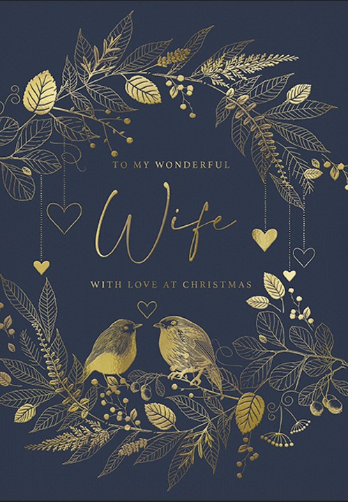 Felicitare - Wife - Robins on Branches | Great British Card Company