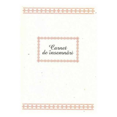 Carnet de insemnari manufacturat, cu motive traditionale din Botosani A6 | Moara de hartie