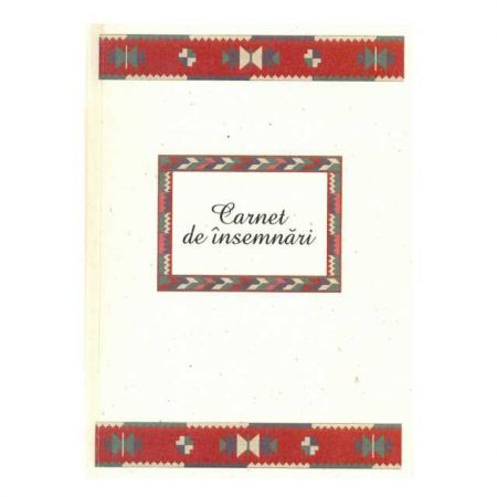 Carnet de insemnari manufacturat, cu motive traditionale din zona Maramures A7 | Moara de hartie