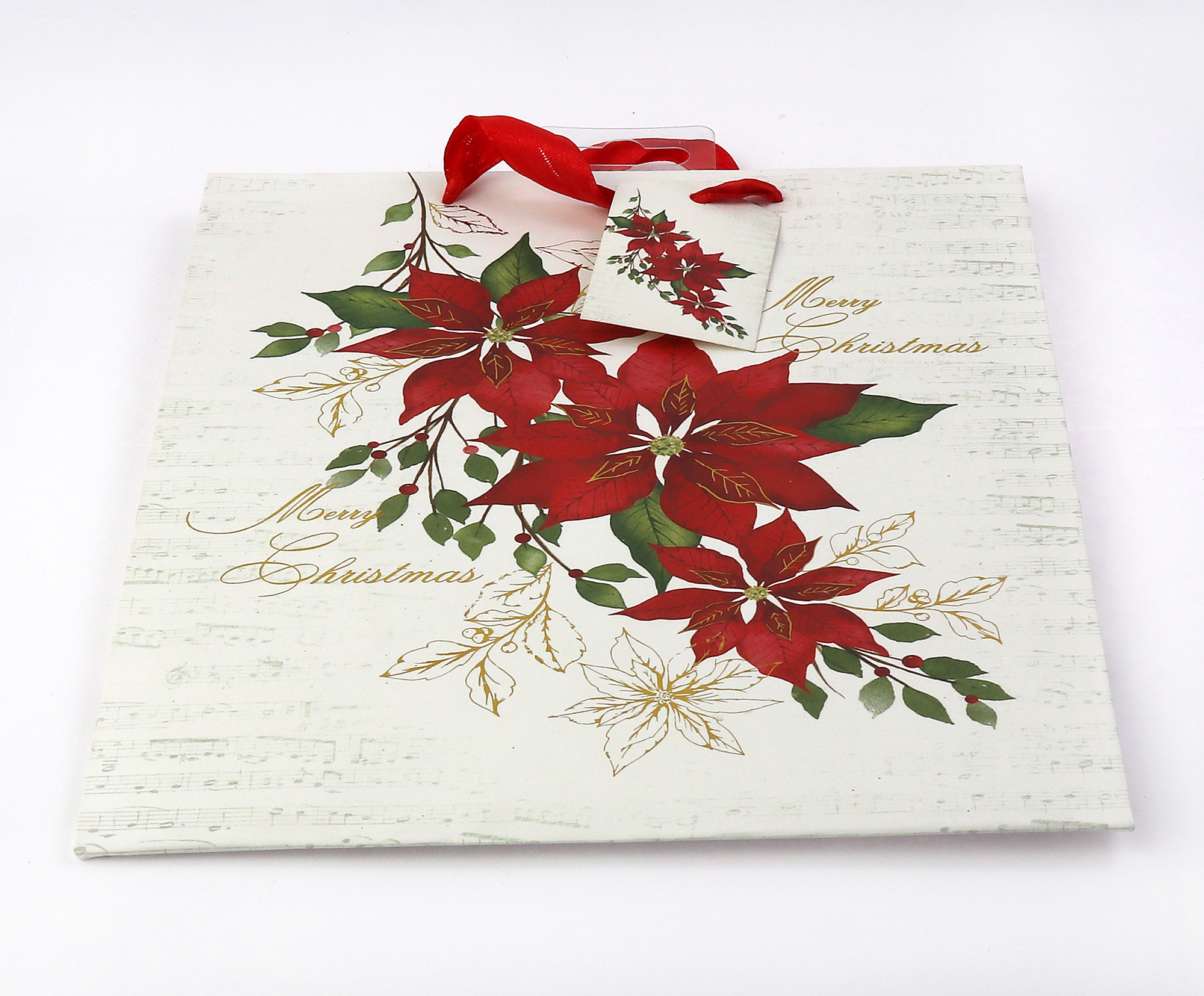 Punga cadou - Poinsettia Merry Christmas, 25x20cm | Gifts and Craft