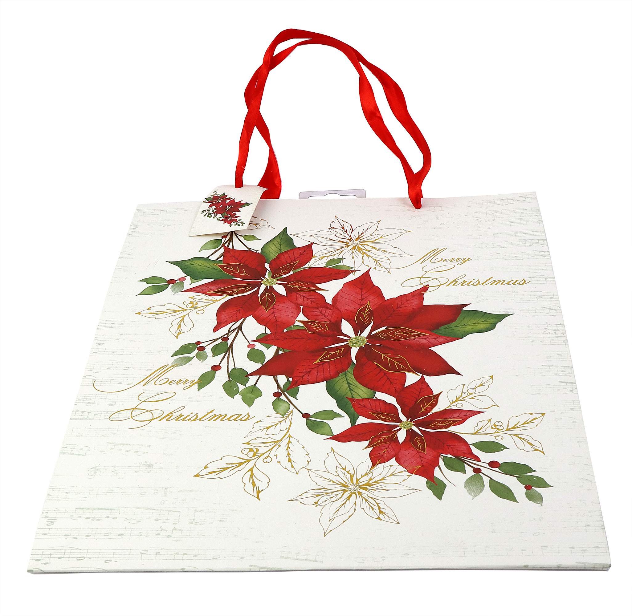 Punga cadou - Poinsettia Merry Christmas, 27x35cm | Gifts and Craft