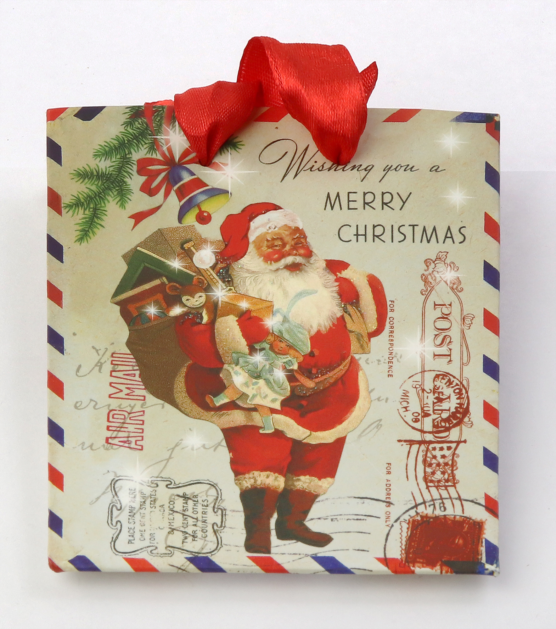 Punga pentru cadou - Santa Claus-Wishing You A Merry Christmas, 10x12cm | Gifts and Craft