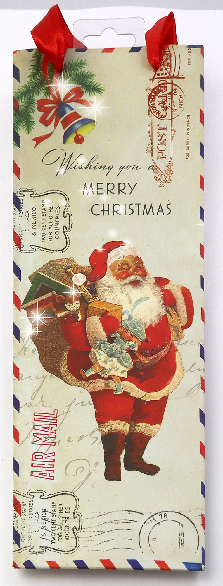 Punga pentru cadou - Santa Claus-Wishing You A Merry Christmas, bottle bag | Gifts and Craft
