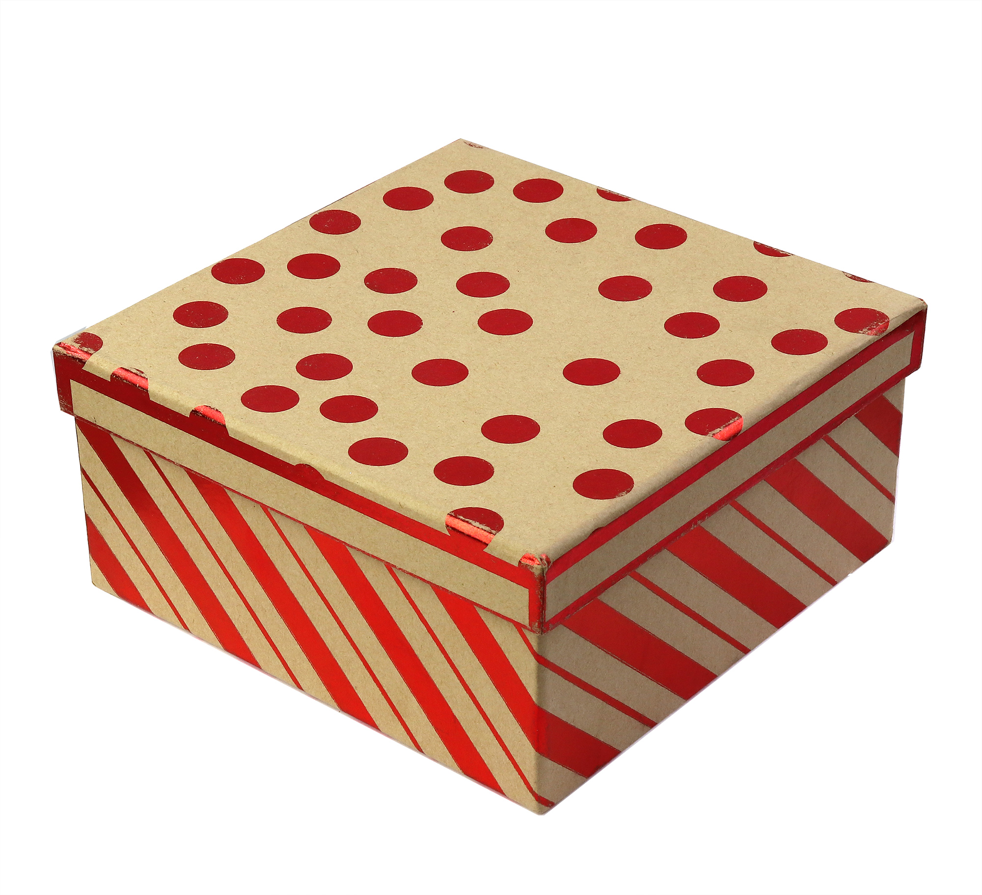 Cutie cadou - Natur Red Spots & Stripes | Gifts and Craft