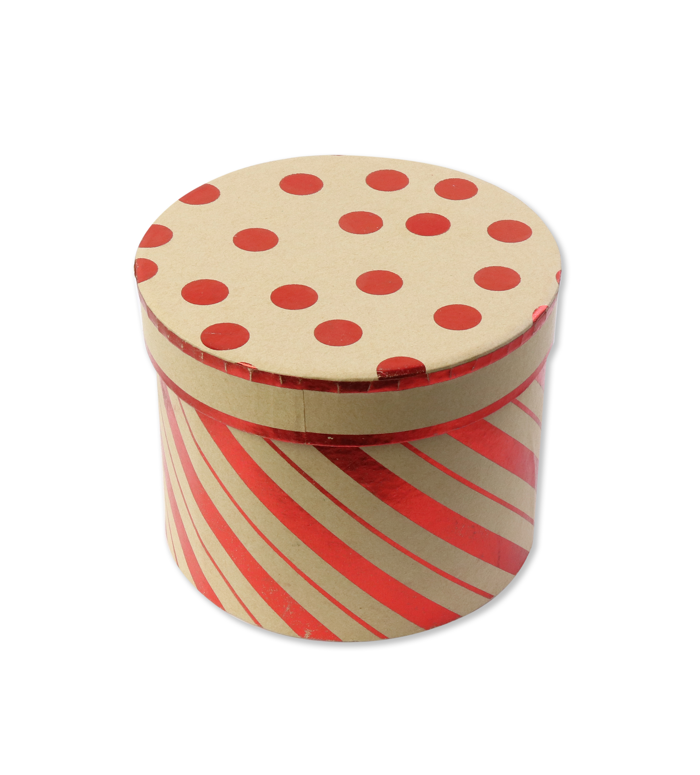 Cutie cadou - Christmas, Red Spots & Stripes, Round 13x11cm | Gifts and Craft