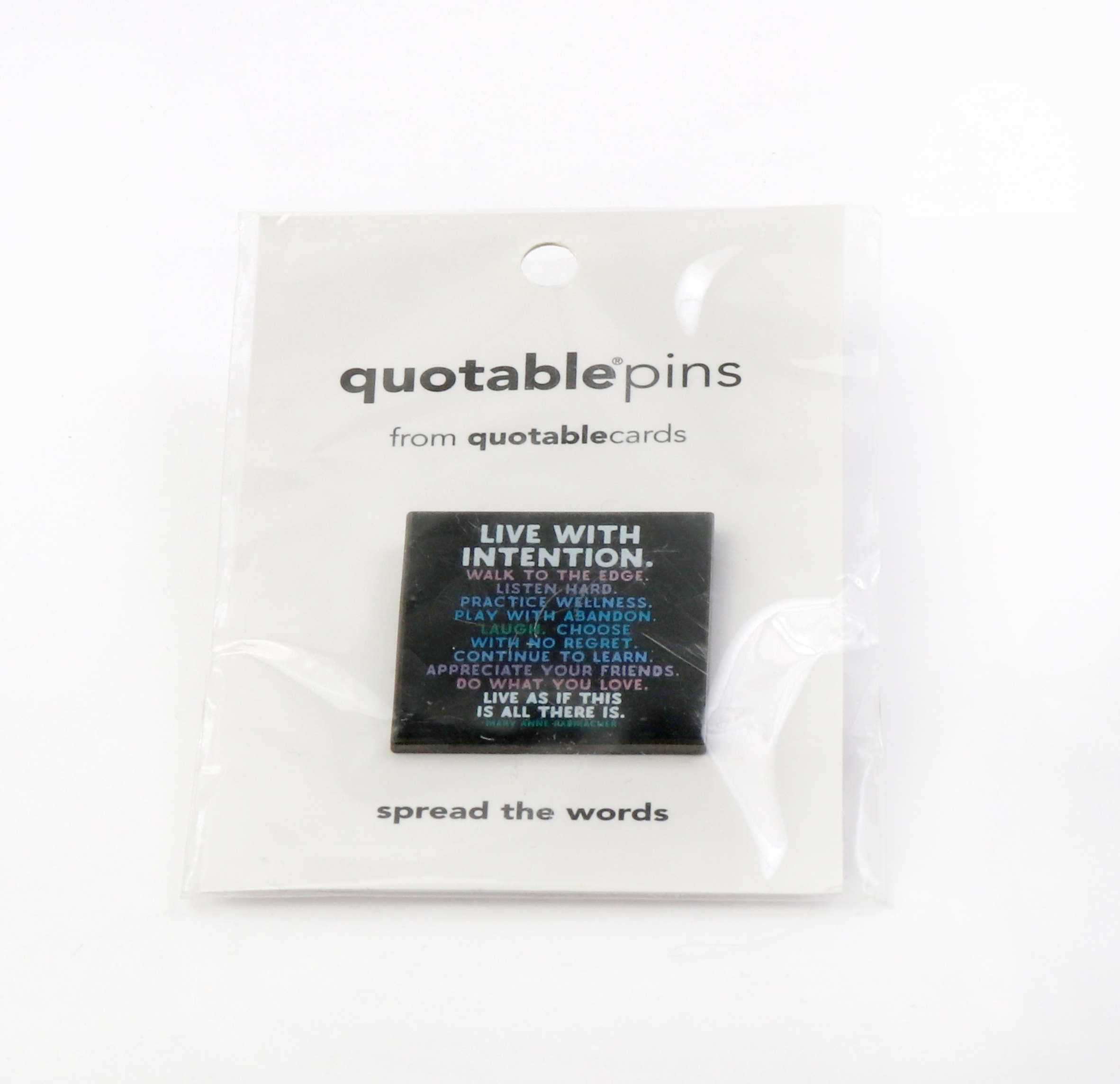  Insigna - Quotable Pins-Live With Intention | Quotable Cards 