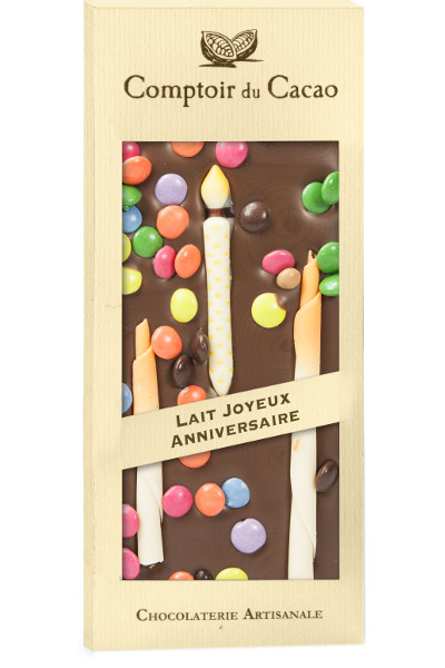 Ciocolata amaruie decorata - Happy Birthday | Comptoir du Cacao