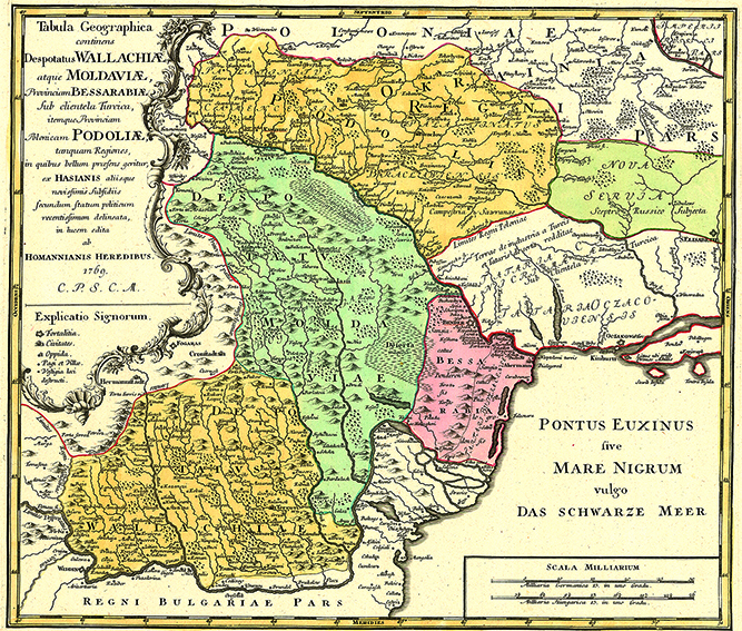 Harta Moldova, Valahia si Basarabia 1769 | imagine 2022