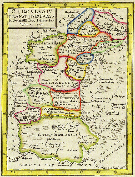 Harta Maramures, Crisana si Banat 1751 | imagine 2022