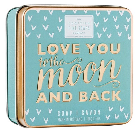 Sapun in cutie metalica - Love You To the Moon and Back, 100g | The Scottish Fine Soaps