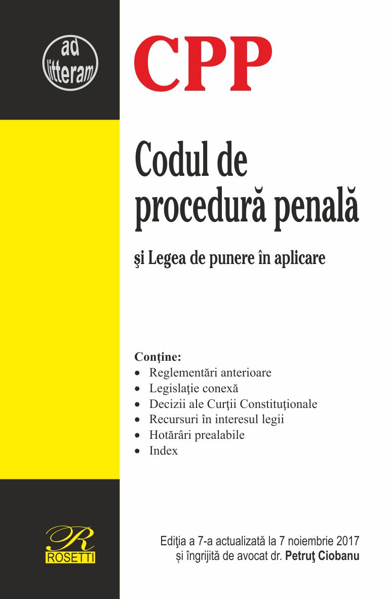 Codul de procedura penala | Petrut Ciobanu carturesti.ro