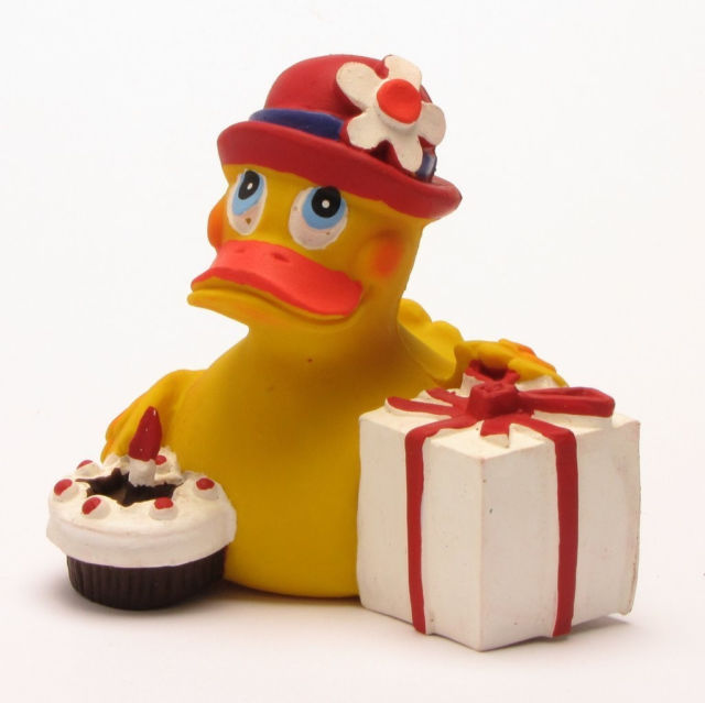 Jucarie din cauciuc - Ratusca Happy Birthday | Natura Toys