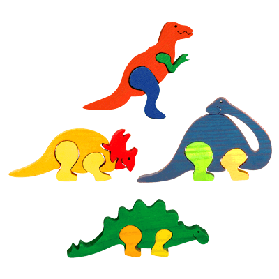 Set 4 mini Puzzle Dinozauri | Fauna - 2