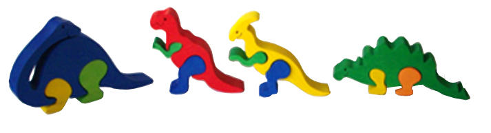 Set 4 mini Puzzle Dinozauri | Fauna - 1