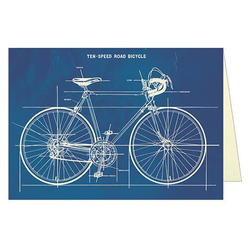 Felicitare blueprint bicicletat | Cavallini Papers & Co. Inc.