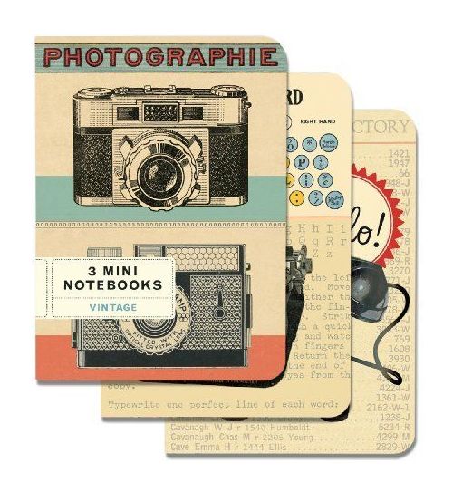 Set de 3 carnete - Vintage Typewriter, camera & phone | Cavallini Papers & Co. Inc.