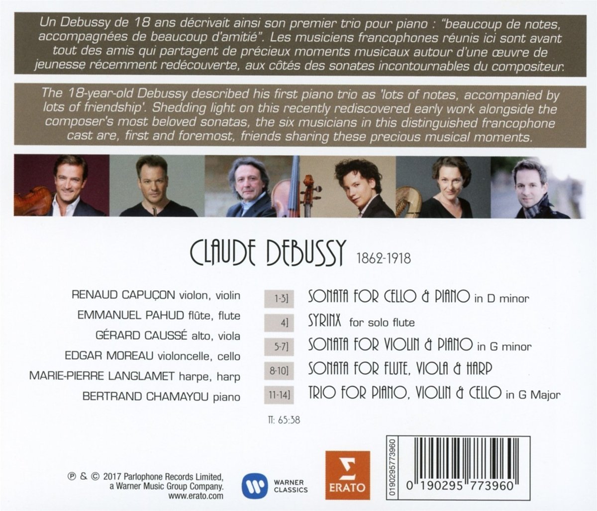 Debussy: Sonatas and Trio | Bertrand Chamayou, Renaud Capucon, Emmanuel Pahud, Edgar Moreau - 1 | YEO