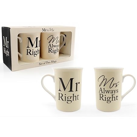 Set 2 cani cutie cadou - Mr Right & Mrs Always Right | Lesser & Pavey