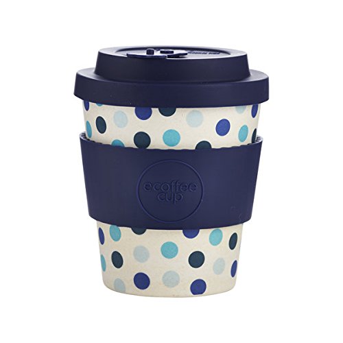 Cana de voiaj - Blue Polka with Blue Silicone | Ecoffee Cup