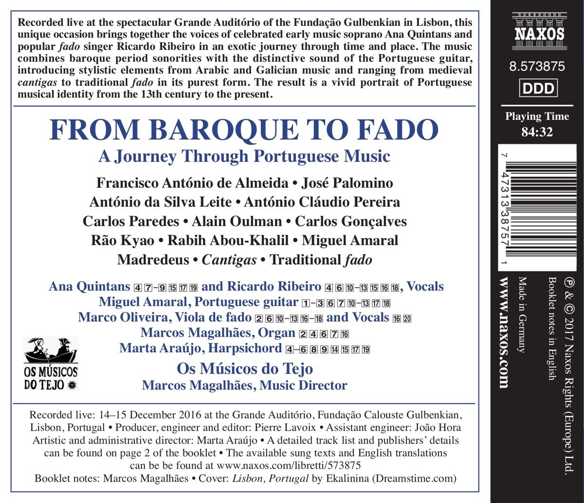 From Baroque to Fado | Ana Quintans, Ricardo Ribeiro, Miguel Amaral, Marco Oliveira, Marta Araujo - 1 | YEO