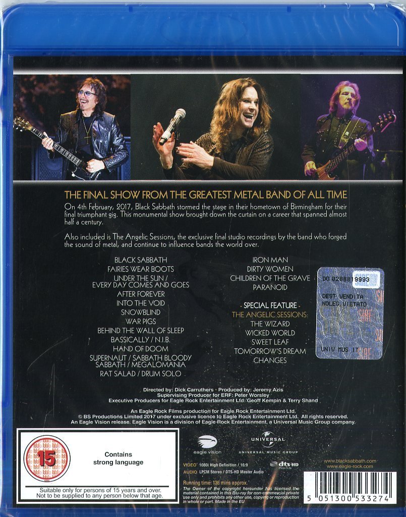 The End - Blu-Ray Disc | Black Sabbath - 1 | YEO