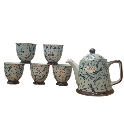 Set ceainic si 5 cesti - Blue Fantasy