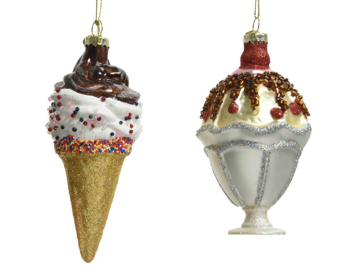 Ornament brad - Figure Glass - Ice Cream, doua modele