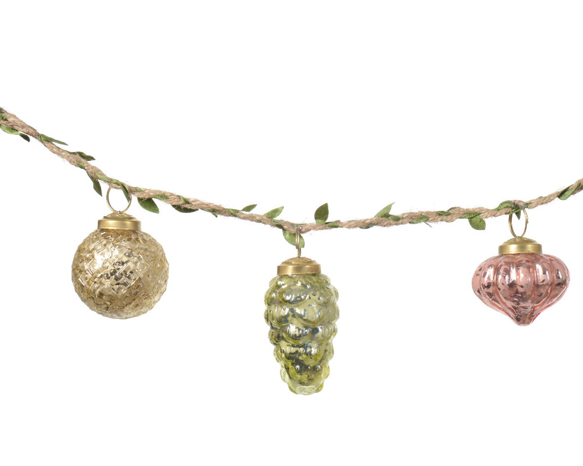 Ornament brad - Glass Garland - Pastel | Kaemingk