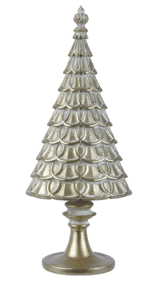 Brad decorativ - Polyresin Christmas Tree - Cream Gold | Kaemingk