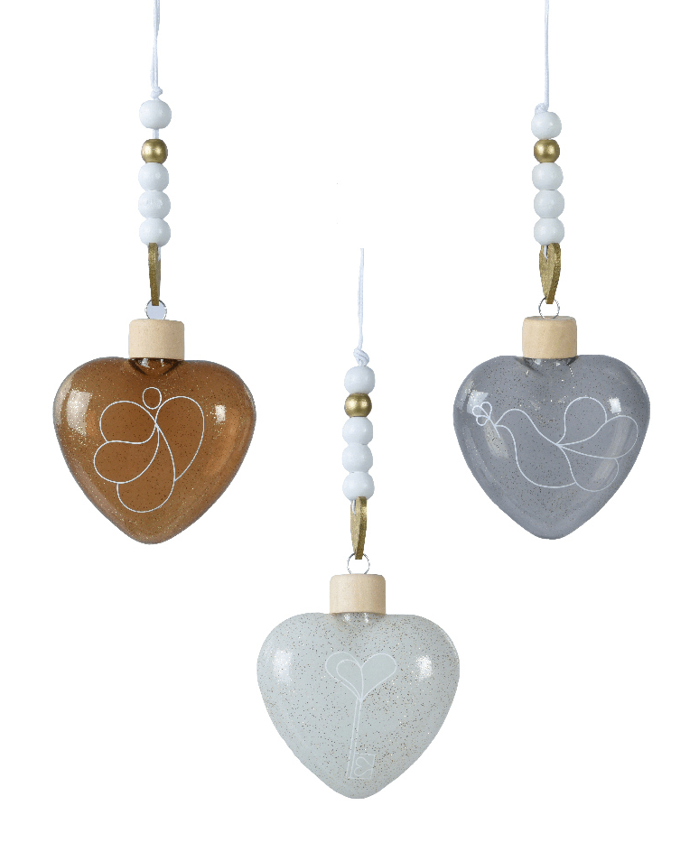 Ornament brad - Heart Glass with Figures Mix - mai multe modele - pret pe bucata | Kaemingk - 1 | YEO