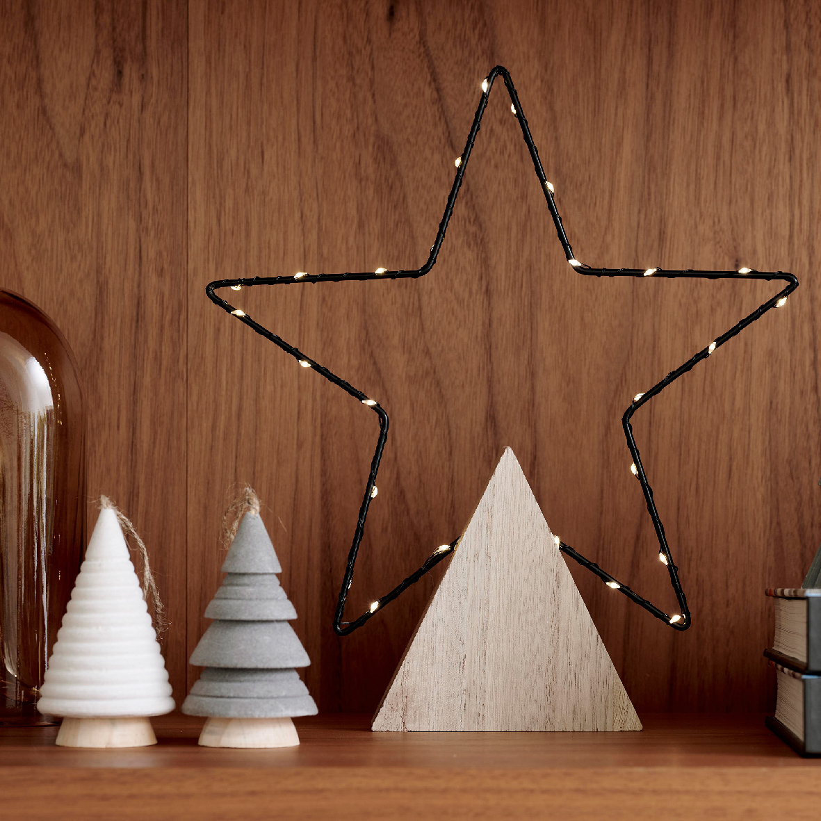 Ornament brad - Tree MDF Flock with Relief, mai multe modele | Kaemingk