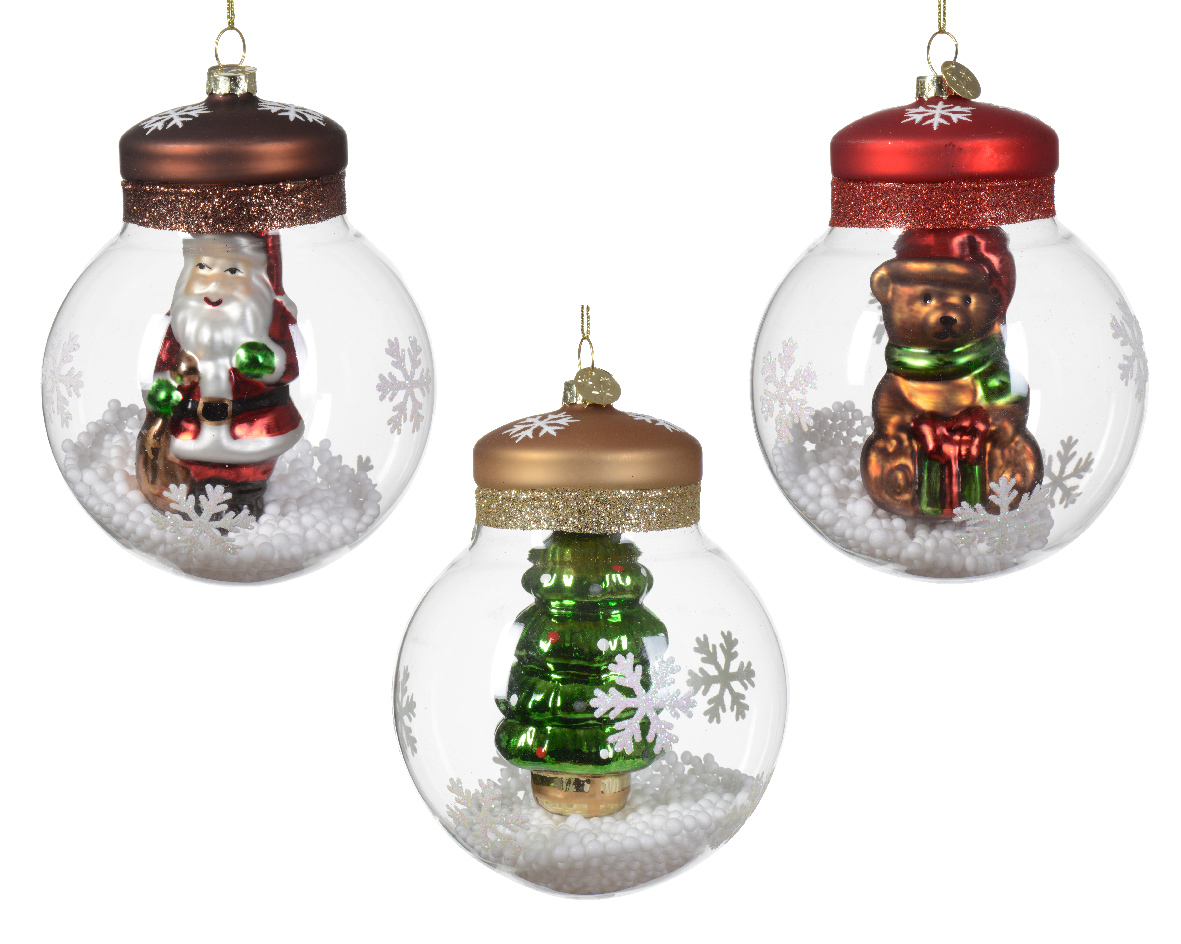 Glob - Snowman, Bear, Tree and Pompom Inside with Snowflake Outside - mai multe modele - pret pe buc