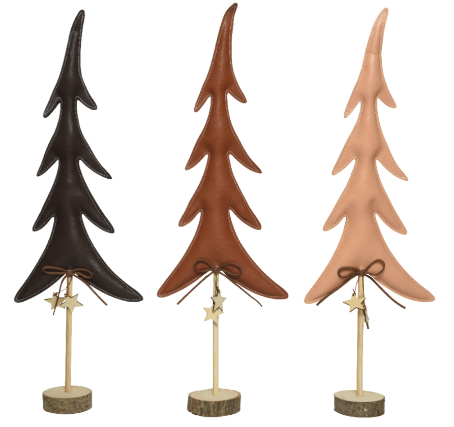 Brad decorativ - PU Leather Tree on Firwood Base - mai multe culori - pret pe bucata | Kaemingk