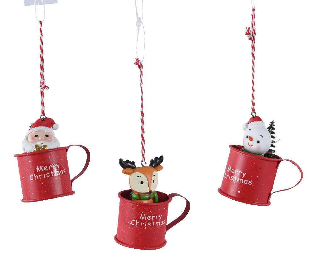 Ornament brad - Figure Polyresin - Iron Cup Red - mai multe modele - pret pe bucata | Kaemingk