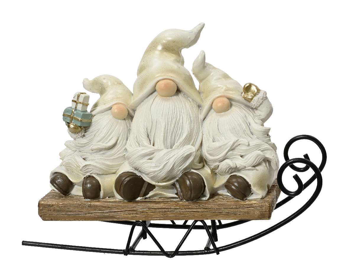 Figurina decorativa - Polyresin Gnome - White